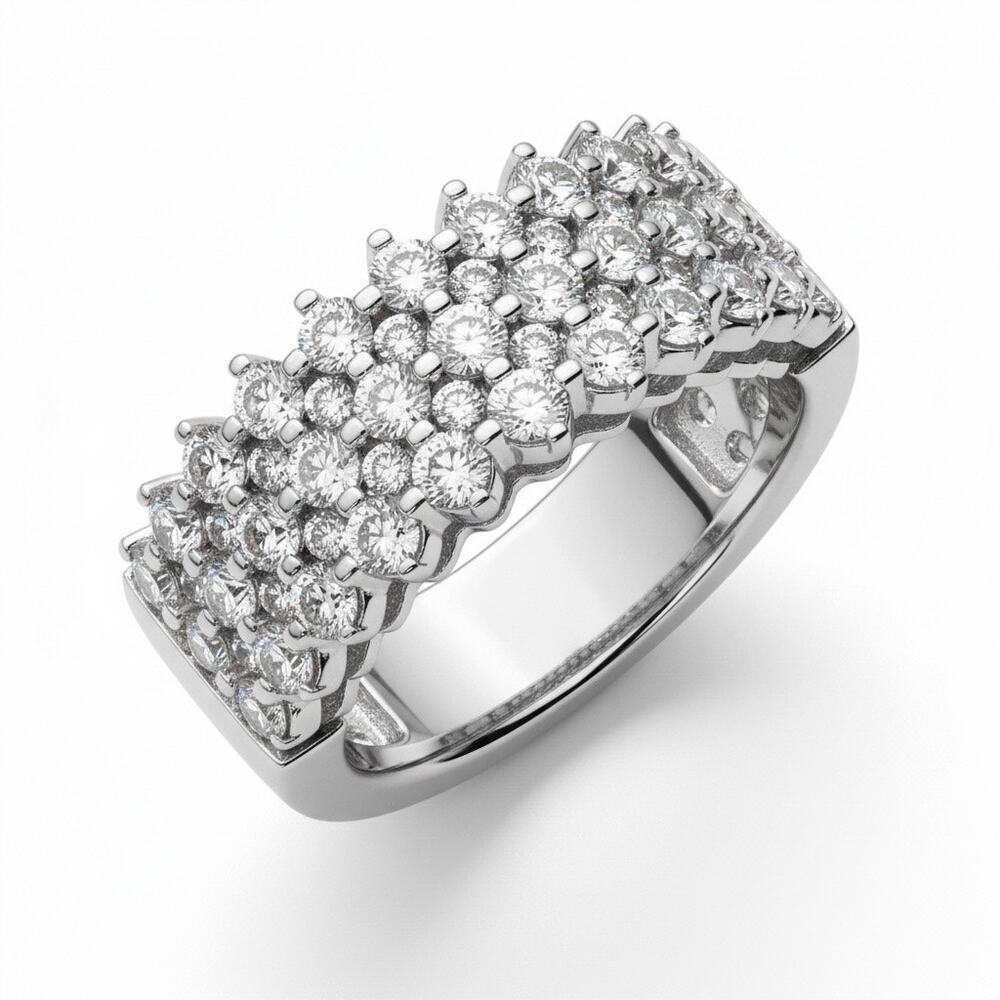 I.N.C. International Concepts Silver Tone Crystal Pavé Band Ring - Picture 4 of 4